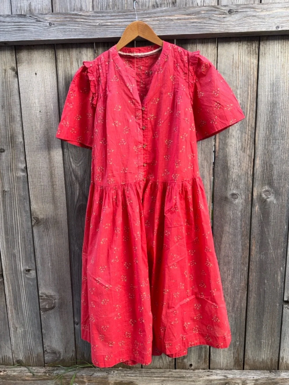 Free People Red Floral Midi Dress